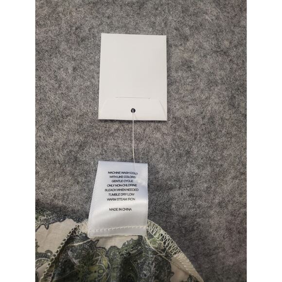 NWT A Loves A Girls Size Large Cream & Green Paisley Boho Peasant Blouse - Picture 5 of 5